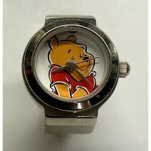 Vintage Timex Winnie The Pooh Silver Expansion Quartz Ring Watch Working